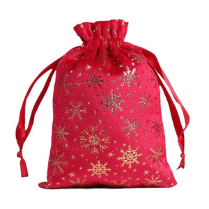Pochette de Noël en velours de luxe avec cordon de serrage, sac à pommes pour la veille de Noël, sac à bonbons, sac cadeau en soie avec cordon de serrage en aluminium pour Noël - Product Image 4