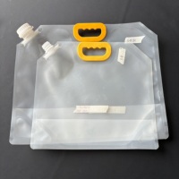 Poche à bec verseur transparente de qualité alimentaire, robuste, de 1 à 10 L, avec poignée de transport et bouchon à vis réutilisable, en stock