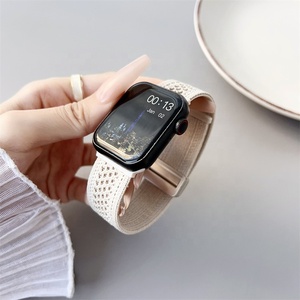 Bracelets de montre en nylon respirant tissé de 46 <span class=keywords><strong>mm</strong></span> avec boucle magnétique pour <span class=keywords><strong>Apple</strong></span> <span class=keywords><strong>Watch</strong></span> S10, bracelets de montre de sport - Product Image 5