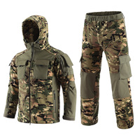 Nouvelle Arrivée ESDY – Ensemble Intérieur Homme Camouflage Tactique en Polaire Tricotée, Veste à Capuche en Polyester, Uniformes d'Entraînement Extérieur Chauds