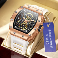 ONOLA ON3828 Montres mécaniques automatiques au design original de pointe, montres de luxe pour hommes, mode décontractée, montre squelette carrée lumineuse pour femmes