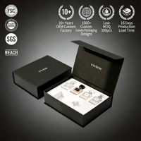 Caja de Perfume con Forma de Libro, Diseño Moderno, Personalizada, de Alta Gama, Ecológica, Rígida, Magnética, con Forro de Esponja Mate