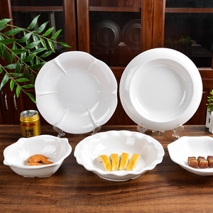 Plato/Harabera/Tray/Plato para Hot Pot/Plato de Estilo Occidental para Hotel y Restaurante/Plato para Servir de Melamina Blanca Imitación Porcelana A5 - Product Image 1