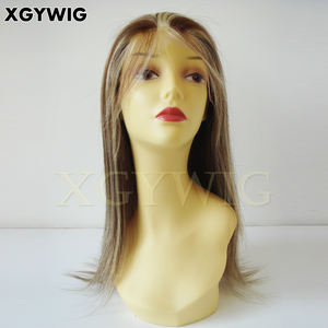 Perruque full lace wig Remy naturelle, cheveux humains vierges, reflets blonds, marron, densité 100%, alignée de cuticules, hd, en Stock, haute qualité, 6H613 - Product Image 3