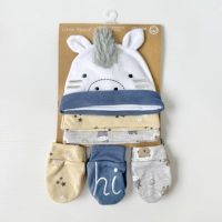 Conjunto de Gorro y Manoplas para Bebé Recién Nacido, Disponible para Envío Inmediato, para Niños y Niñas de 0 a 6 Meses, 100% Algodón