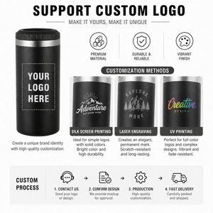 Custom Logo Powder Coated Vacuum <b>Insulated</b> <b>Mug</b> 16Oz 4 in 1 Can Cooler Stainless Steel Tumbler With 2 Lids - Product Image 4