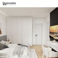 Armoire de dressing autoportante populaire en Australie, design grain de bois naturel, structure à double tringle de suspension, grande armoire moderne