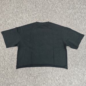 Fabricante de gran tamaño Boxy Drop Shoulder en blanco de doble cuello camiseta personalizada de peso pesado desgastado recortado Boxy Fit camiseta - Product Image 6