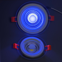 Lumen élevé 6w 9w 12w 18w 24w Cob aluminium Spot plafond vers le bas lampe ronde panneau de verre couverture encastré mince Led sans cadre panneau lumineux