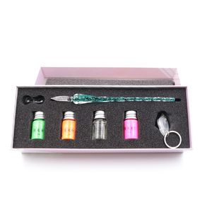 हस्तनिर्मित चमकदार गिलास डुबकी कलम सुलेख के लिए सेट - Product Image 6