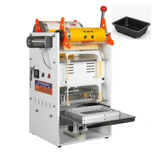 Verpakkingsmachine Soorten Maaltijd Kleine Plastic Voedselcontainer Lade Afdichting Machine Tafel Top Tray Sealer