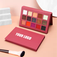 Palette de fards à paupières 15 couleurs, fini mat et scintillant, hautement pigmentée, avec miroir, marque privée