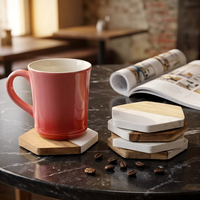 Sous-verres modernes en marbre et bois pour boisson lait sous-verres pratiques pour restaurant sous-verres personnalisables pour la décoration de la maison