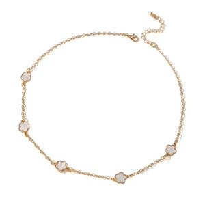 เครื่องประดับข้ามพรมแดนแบบยุโรปและอเมริกาแฟชั่นสร้อยคอรูปดอกไม้นำโชคห้าใบเรียบง่ายเรียบง่าย - Product Image 5