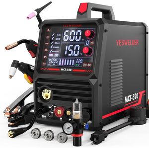 เครื่องเชื่อม Yeswelder Mct-520 6 in 1 ตัดพลาสม่า 110V 220V MIG TIG Stick Cut Spool Gun เครื่องเชื่อมโลหะ - Product Image 1