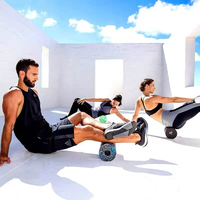 NQ SPORTS Ensemble de bâtons de massage en mousse pour la rééducation, l'entraînement, le fitness, la rééducation sportive, la yoga, incluant une balle de massage en EPP en forme d'arachide et un rouleau de massage