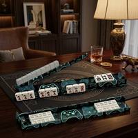 Ensemble de supports et poussoirs de Mahjong américain, 4 pièces, style cyber, en PVC imprimé UV, 17,5 pouces, vente en gros OEM