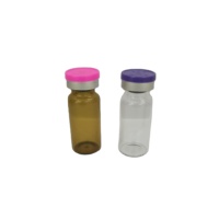 Flacons en verre borosilicate pour injection pharmaceutique 10 ml transparents ambrés avec bouchon en caoutchouc et impression sérigraphique