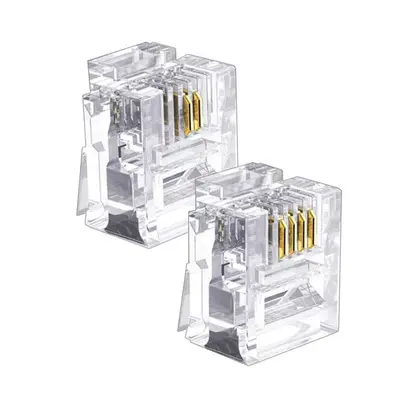 Industrial plug Telephone wall moldable male 6P2C 6P4C RJ45 connector RJ11