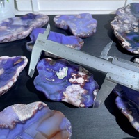 Bol en Agate Bleue Naturelle Sculpté à la Main pour la Guérison par le Reiki, Plat en Pierre Précieuse, Artisanat en Pierre de Guérison pour la Décoration Intérieure - Vente en Gros