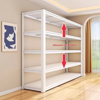 Armoire multi-niveaux réglable de type étagère ; Étagère de rangement en acier laminé à froid pour chambre à louer ; Porte-vêtements ouvert pour chambre à coucher et maison