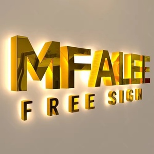 Thiết kế miễn phí LED thư kênh Backlit dấu hiệu tùy chỉnh ngoài trời trong nhà quảng cáo tùy chỉnh 3D thương hiệu kinh doanh vàng Logo thư ký - Product Image 2