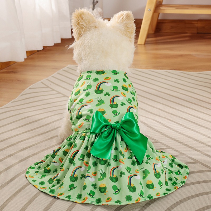 Shamrock Pattern Dog Dress for St. Patrick's Day Irish Holiday Pet Costume  Festive Outfit| Alibaba.com