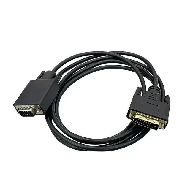 DVI to VGA Convert Cable 24+1 Pin Plug Gold-plated Adapter Extend Wire for Desktop Computer Laptop Projector HD Monitor