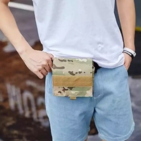 Sac banane tactique vintage unisexe en polyester Oxford imperméable avec fermeture éclair pour téléphone et sport