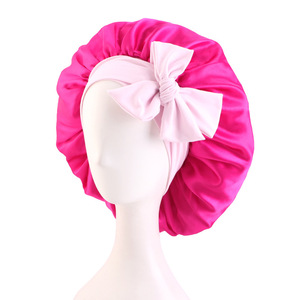 Bonnet en satin de soie personnalisé de haute qualité avec logo, double couche doublée de satin, avec bande à nouer, pour femmes aux cheveux bouclés - Product Image 5