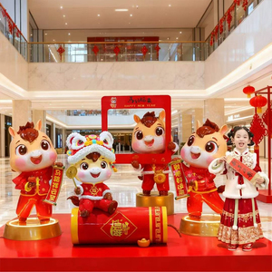 Sculpture d'animal <span class=keywords><strong>cheval</strong></span> rouge chinois, statue Yuanbao, installation de <span class=keywords><strong>cheval</strong></span> pour la décoration des lieux publics - Product Image 5