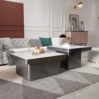 Table basse moderne de luxe en acier inoxydable de haute qualité pour salon, salle à manger, chambre, cuisine, hall, villas, hôtels