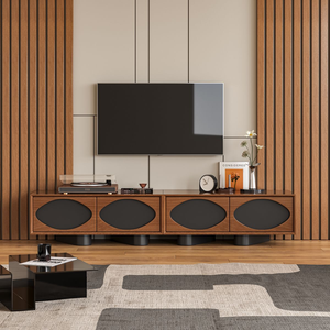 Meuble mural <span class=keywords><strong>TV</strong></span> en bois traditionnel, écologique et durable, au design antique, pour salon, appartement familial - Product Image 1