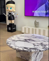Table basse italienne minimaliste de luxe en pierre Calacata violet marbre taille personnalisée pour meubles de salon