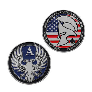 Personalizzare lo <span class=keywords><strong>smalto</strong></span> <span class=keywords><strong>lucido</strong></span> 3D Us Logo collezioni all'ingrosso argento placcato in metallo in lega di zinco doppia faccia gettone - Product Image 2