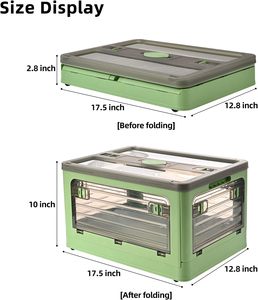 Large Capacity Lid <b>Storage</b> Box <b>Clothes</b> Quilt Collapsible PP Foldable Over 35L Underbed Sundry Organizer Wheels - Product Image 2