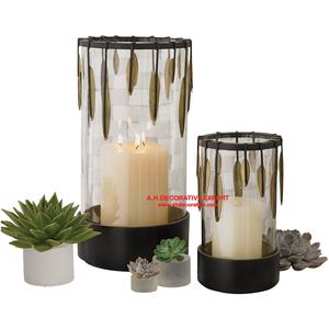 Silver Metal with design <b>glass</b> Votive for Lighting decoration Shiny Metal Base Handmade T Light candle Holder - Product Image 4