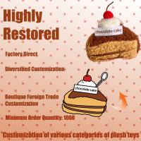 Porte-clés en peluche mignon et amusant sur le thème alimentaire, pendentif en forme de dessert, cœur, gâteau, sandwich, fromage, pain, jouet rembourré en coton PP, unisexe pour enfants