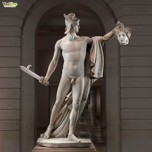 Famosa <span class=keywords><strong>Statua</strong></span> Classica in <span class=keywords><strong>Marmo</strong></span> di Perseo che Uccide Medusa, Realizzata a Mano da YOUFINE per Arredamento Villa - Product Image 1