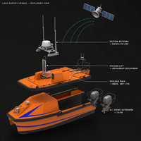 L25C LiDAR Sonar Payload Survei Laut Dalam Aluminium USV