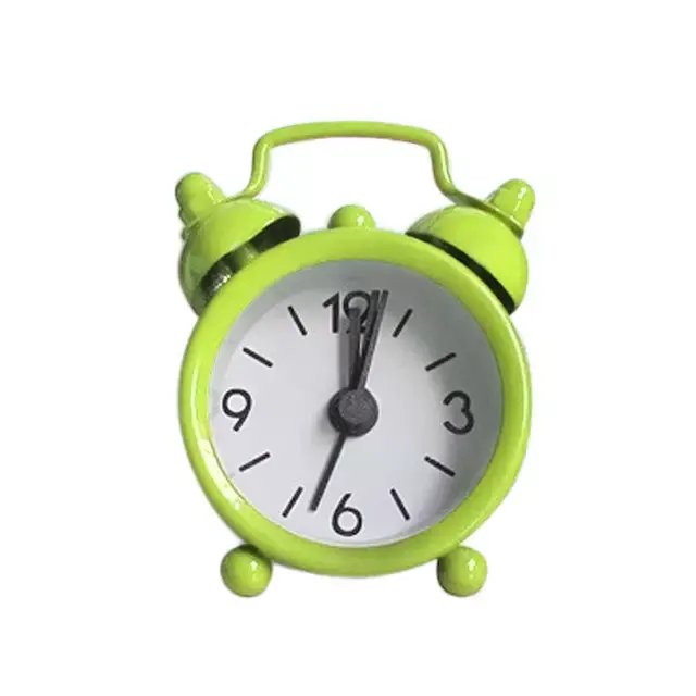 Hot Sale High Quality 40mm Candy Color Kids Gift Cute Twin Bell Small Analog table Metal Mini Alarm Clock