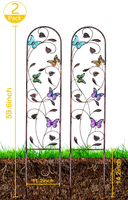 Nouveau design, ensemble de 2 treillis de jardin en métal robuste de style victorien, antirouille, pour roses grimpantes en extérieur