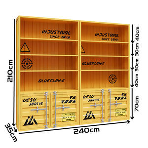 Soporte de exhibición de metal industrial personalizado, escaparate comercial para cafetería, <span class=keywords><strong>tienda</strong></span> de té con leche y artículos de moda, Material de hierro - Product Image 1