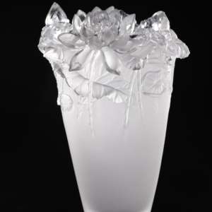 Vas teratai tenteram kristal Liuli cetakan daun mengambang desain meditasi Zen Dekor kuil potongan seni - Product Image 2