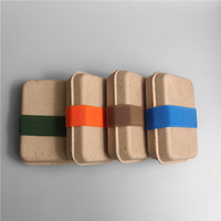 Boîte d'emballage rectangulaire en pâte à papier écologique moulée avec fermeture à cordon élastique pour cadeaux et artisanat