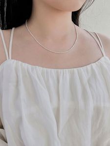 Collier Dylam en argent sterling 925, design minimaliste élégant, perles brisées, bijoux fins et tendance - Product Image 4