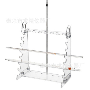 Acrylic Trapezoidal Pipette Rack With Rotatable Disc Holder For Laboratory Use 28 Hole Design - Product Image 1