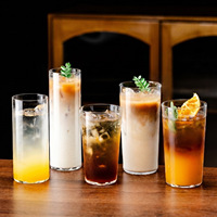 Verre classique en borosilicate de 10 à 16 oz, transparent, droit, pour café glacé, jus, cocktails, restaurants et bars