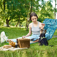 Chaise longue de plage pliable à 3 positions réglables avec dossier et poche de rangement, chaise de jardin légère et portable