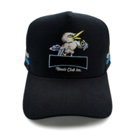 Casquette de camionneur personnalisée de haute qualité 5 panneaux en maille brodée en 3D Casquette de camionneur australienne à rayures latérales